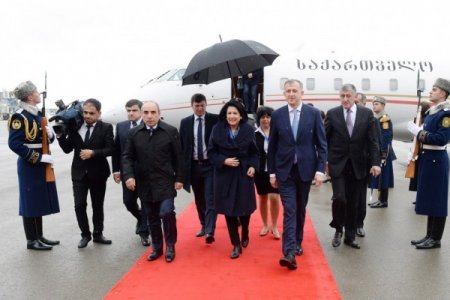 Gürcüstanın Prezidenti Azərbaycanda - FOTO