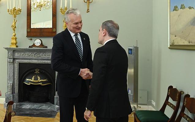 Ceyhun Bayramov Litva Prezidenti ilə görüşdü - Foto