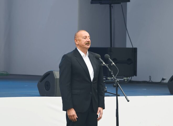 Prezident İlham Əliyevin 26 avqust tarixində Laçın şəhərində bayram tədbirində çıxışı