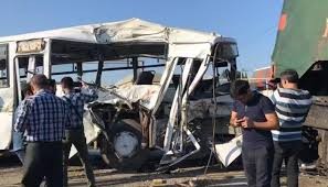 Bakıda avtobusla qatarın toqquşma anı – VIDEO