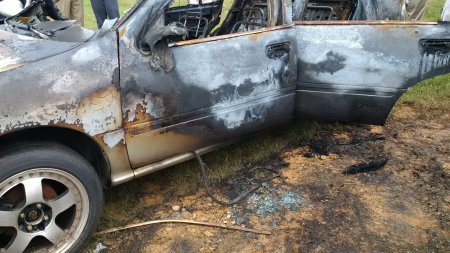 Yol polisinin avtomobili yandı - BAKIDA