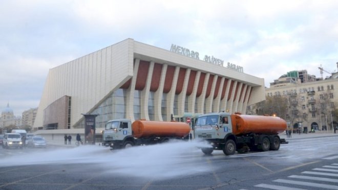 Bakıda 550 küçə dezinfeksiya edildi - Fotolar