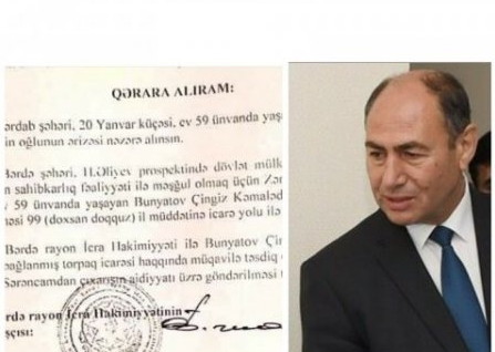 Bərdənin icra başçısı Şəhidlər Aibdəsini ÖZƏLLƏŞDİRİB -