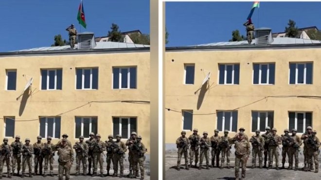 Laçında Azərbaycanın Dövlət Bayrağı ucaldıldı, general Prezidentə məruzə etdi -