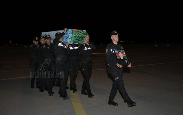 Polis serjantının cənazəsi Naxçıvana gətirildi -