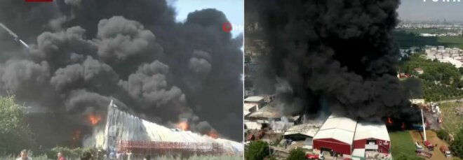 Türkiyədə fabrik yandı