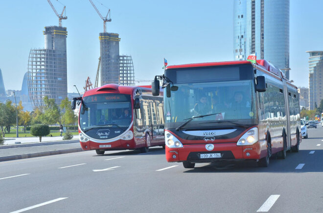 Bakıda bu avtobuslar 24 saat işləyəcək