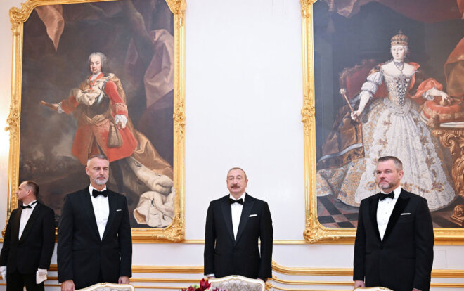 Bratislavada İlham Əliyevin şərəfinə rəsmi ziyafət verildi -