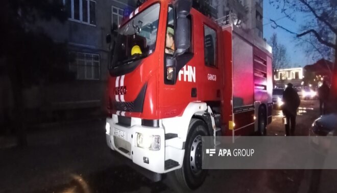 Gəncədə doqquzmərtəbəli binada YANĞIN -