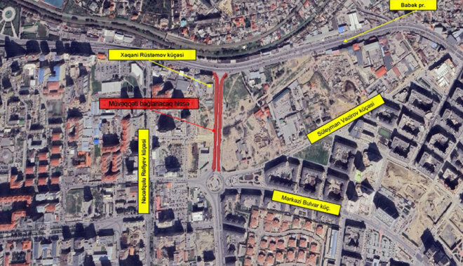 Babək prospektindən Ağ Şəhərə daxil olan yol bağlanır