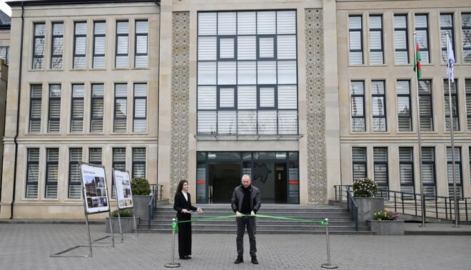 Prezident İlham Əliyev Şamaxı Avropa liseyinin yeni binasının açılışında iştirak edib -