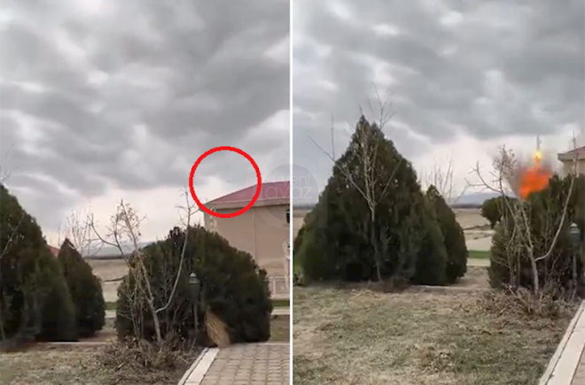 Naxçıvanda məktəbin yaxınlığına dron belə düşüb