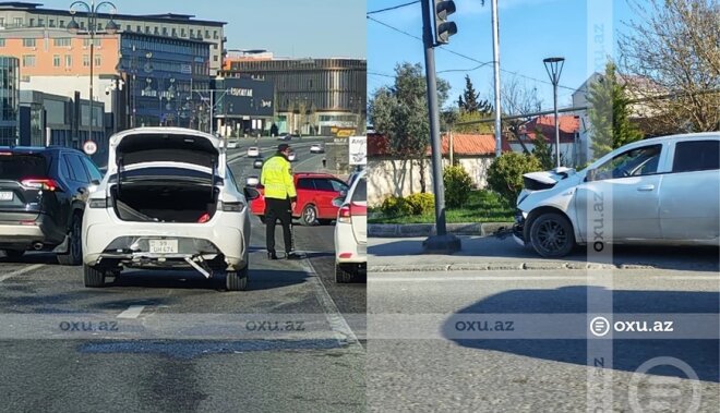 Bakıda iki avtomobil TOQQUŞUB -
